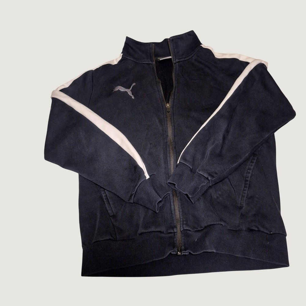 Puma Women's Full Zip Track Jacket Small Black White Keeps You Dry Athletic
